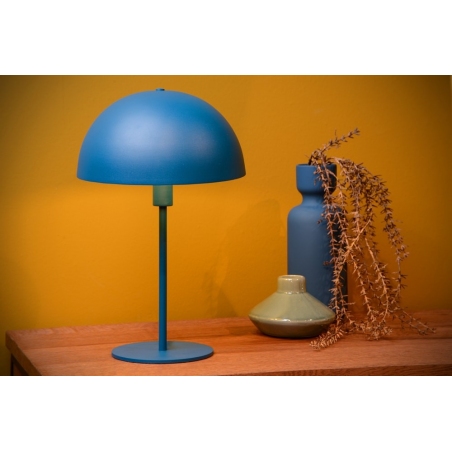 Stylowa Lampa stołowa "grzybek" Siemon niebieska Lucide na komodę i do sypialni