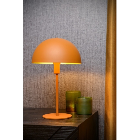 Stylowa Lampa stołowa "grzybek" Siemon żółta Lucide na komodę i do sypialni
