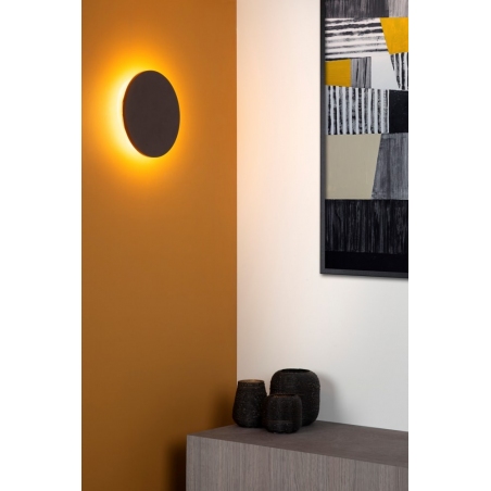 Glimpse LED 22 brown leather round wall lamp Lucide