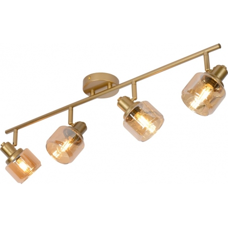 Bjorn 74 gold&smoked glass ceiling spotlight Lucide