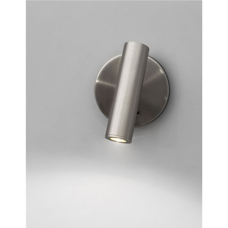 Bento LED satin chrome adjustable wall lamp with switch