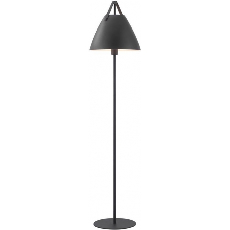 Stylowa Lampa podłogowa skandynawska Strap Czarna DFTP do salonu i sypialni.