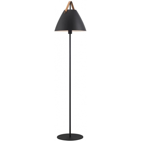 Stylowa Lampa podłogowa skandynawska Strap Czarna DFTP do salonu i sypialni.