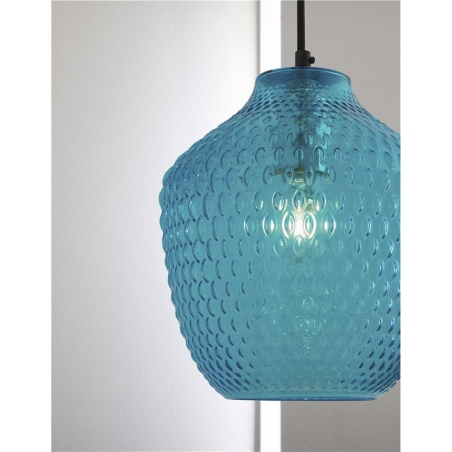Stylowa Lampa wisząca szklana dekoracyjna Trop 23 niebieska do kuchni i jadalni
