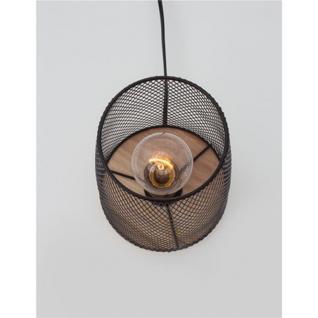 Scone black&wood mesh table lamp