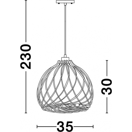 Wires 35 light wood wooden pendant lamp