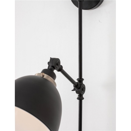 Petto black&brass industrial wall lamp with arm