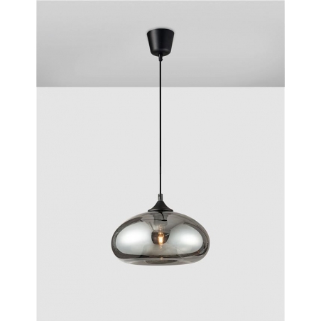 Zandor 28 grey&chrome modern glass pendant lamp