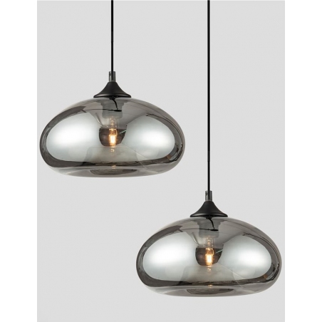 Zandor 28 grey&chrome modern glass pendant lamp