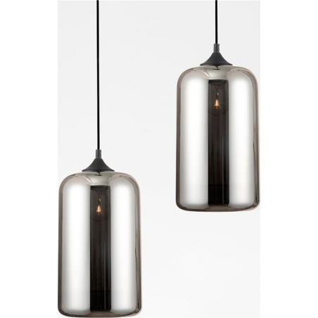 Zandor 17 grey&chrome modern glass pendant lamp
