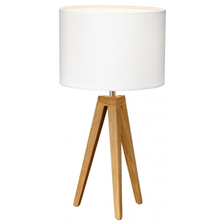 Skandynawska Lampa stołowa drewniana trójnóg Kullen 22 Biała Markslojd do salonu i sypialni.