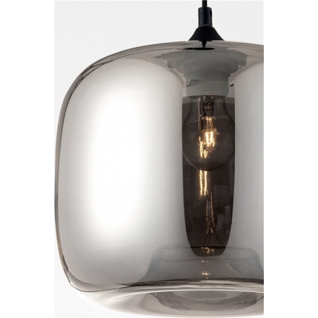 Zandor II grey&chrome modern glass pendant lamp