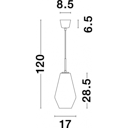 Lampa wisząca szklana nowoczesna Renne 17 szary/chrom