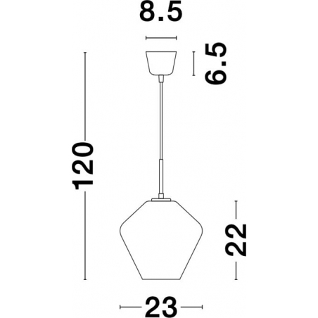 Renne 23 grey&chrome modern glass pendant lamp