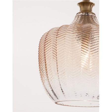 Lampa szklana wisząca Henger 24 bursztynowa