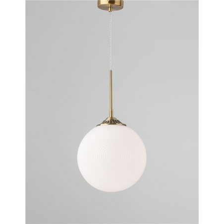 Pelota 25 white&brass glamour glass ball pendant lamp