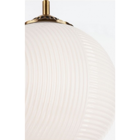 Lampa wisząca szklana kula glamour Pelota 25 biało-mosiężna