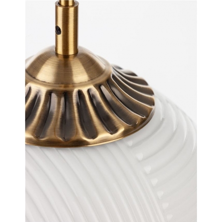 Pelota 25 white&brass glamour glass ball pendant lamp