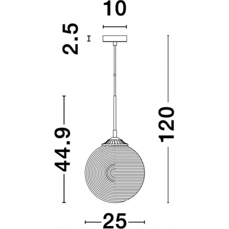Pelota 25 grey glass ball pendant lamp