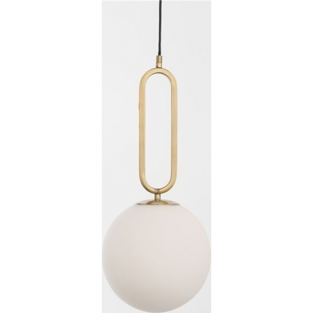 Bullet 25 white&brass glamour glass ball pendant lamp