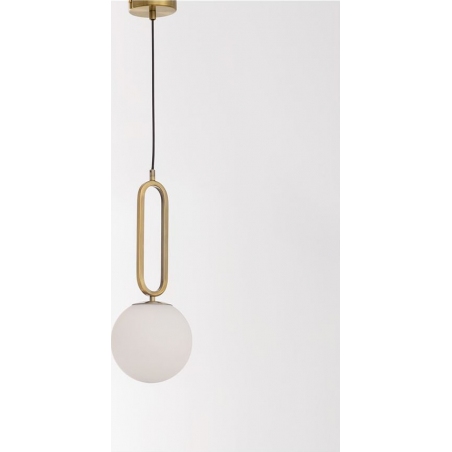Bullet 20 white&brass glamour glass ball pendant lamp