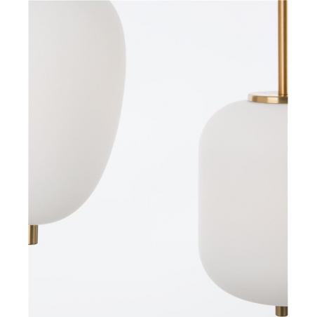 Tamo 53 white&brass glamour glass triple pendant lamp