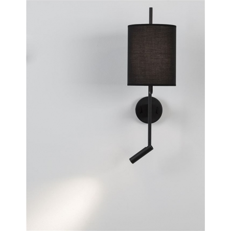 Manaya black wall lamp with shade and reading light
