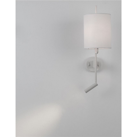 Manaya white wall lamp with shade and reading light