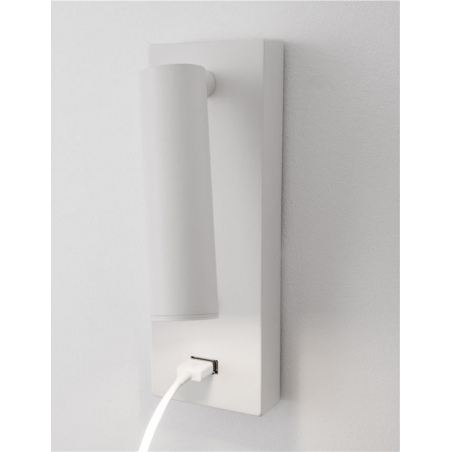 Space LED white minimalistic wall lamp with switch and usb