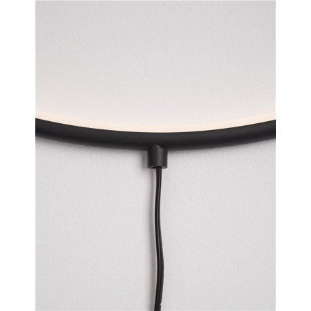 Round LED 79 black round wall lamp with switch