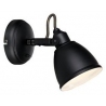 Fjallbacka Black black industrial wall lamp with switch