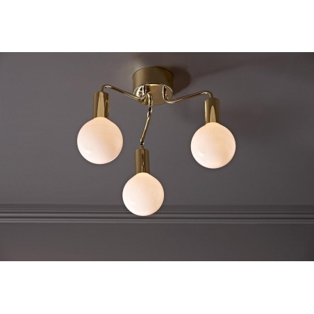 History gold semi flush ceiling light with adjustable arms