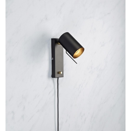 Carrie black wall lamp with switch Markslojd