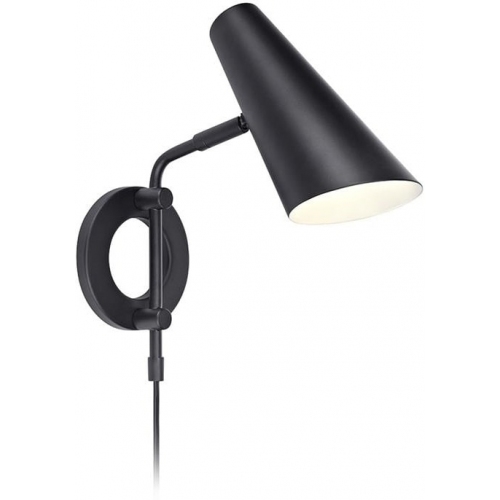 Cal black wall lamp with cord and switch Markslojd