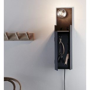 Combo black wall lamp with switch Markslojd