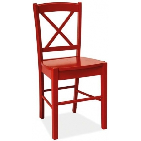 Stylowe Krzesło drewniane CD56 Wooden Czerwone Signal do jadalni.