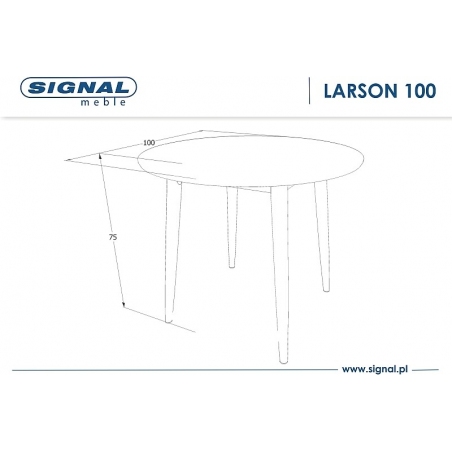 Larson 90 white&whitewash oak round scandinavian dining table Signal