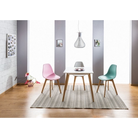 Moris white scandinavian chair with wooden legs Signal
