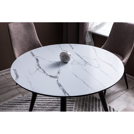 Ideal 100 marble&black round dining table Signal