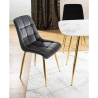 Chic Velvet Gold black quilted chair with gold legs Signal