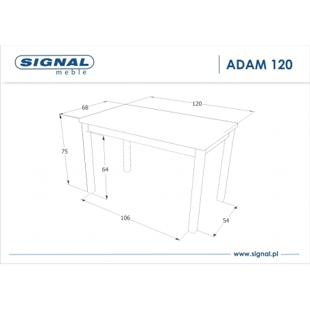 Adam 120x68 lancelot oak&anthracite industrial dinning table Signal