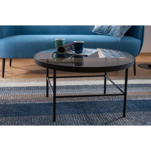 Vanessa 80 grey&black glass coffee table Signal