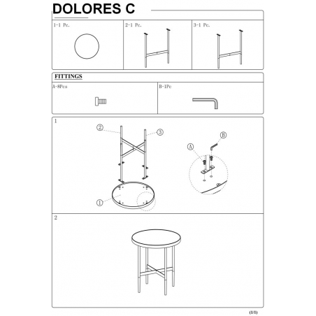 Dolores 80 white marble&grey round coffee table Signal