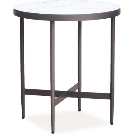Dolores 50 white marble&grey round side table Signal