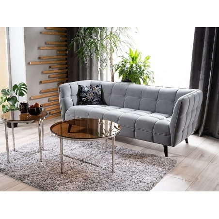 Castello Velvet grey/wenge 3 seater velvet sofa Signal