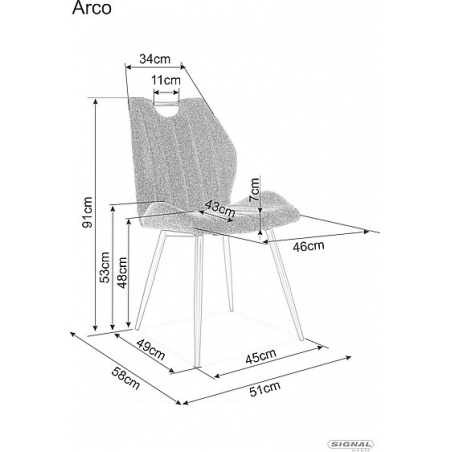 Arco black velvet chair Signal