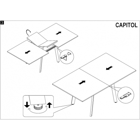 Capitol 160x90 oak&black industrial extending dining table Signal