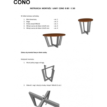 Cono C 60 oak&black industrial side coffee table Signal