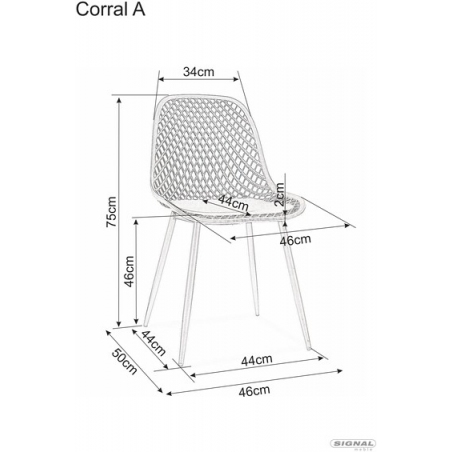 Corral black openwork plastic chair Signal