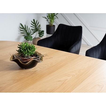 Domingo 100 oak veneer&black extending dining table Signal